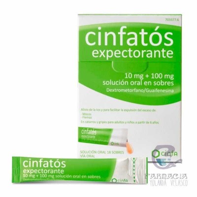 Cinfatos Expectorante 10/100 mg 18 Sobres Solución Oral