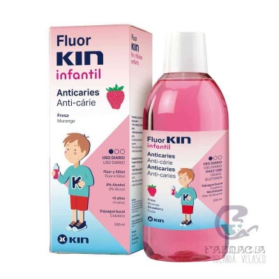 Fluor Kin Infantil Enjuague Bucal Fresa 500 ml