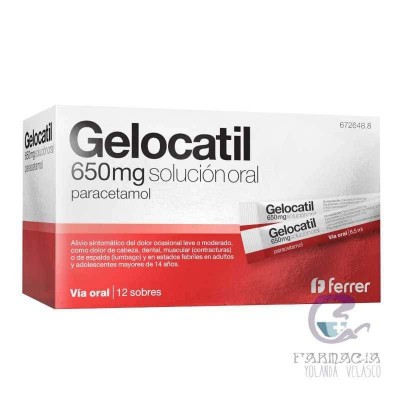 Gelocatil 650 mg 12 Sobres Solución Oral