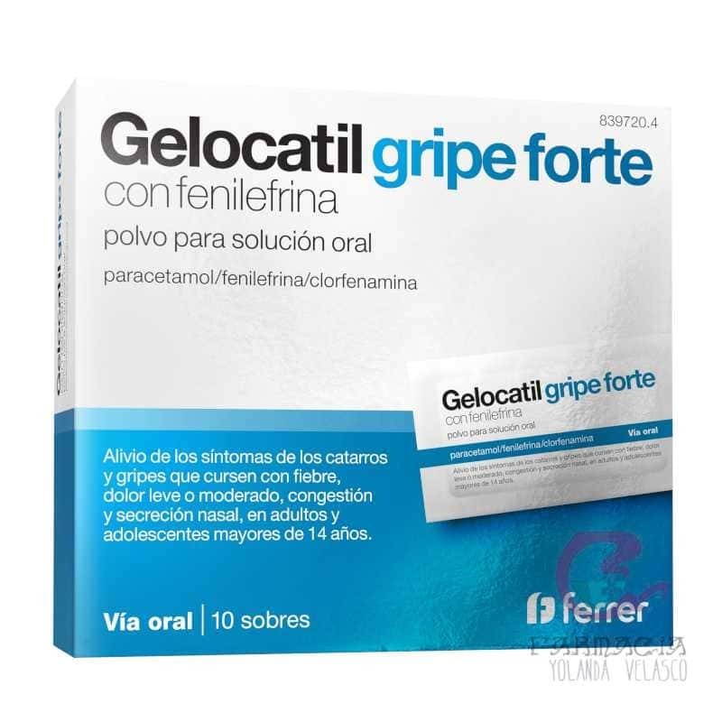 Gelocatil Gripe Forte con Fenilefrina 650/4/10 mg 10 Sobres Solución