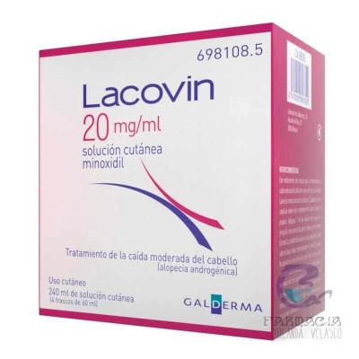 Lacovin 20mg/ml Solución Cutanea 4 Frascos 60 ml