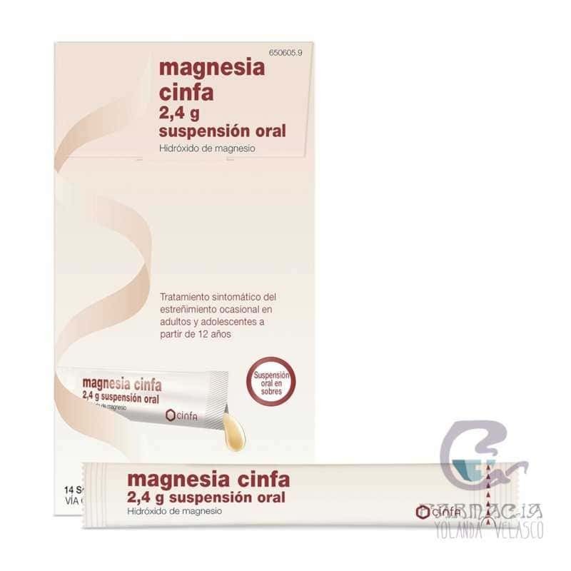 Magnesia Cinfa 2,4 g 14 Sobres Suspensión Oral 12 ml