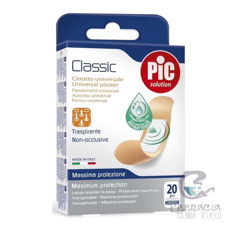 Pic Classic Bactericida Apósito Adhesivo 19x77 mm 20 Unidades