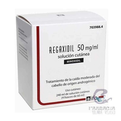 Regaxidil 50 mg/ml Solución Cutánea 4 Frascos 60 ml