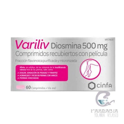 Variliv Diosmina 500 mg 60 Comprimidos Recubiertos