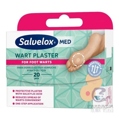 Salvelox Med Wart Plaster Verrugas Apósito Adhesivo 20 Apósitos
