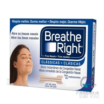 Breathe Right Tira Adhesiva Nasal Clásica Talla Pequeña-Mediana 30 Unidades