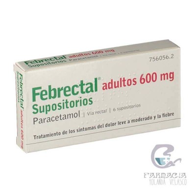 Febrectal Adultos 600 mg 6 Supositorios
