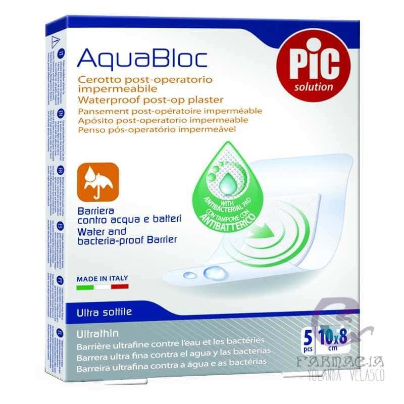 Pic Aquabloc Post Op Antibacteriano Apósito Estéril 10x8 cm 5 Apósitos