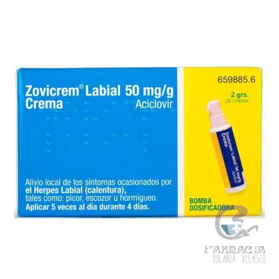 Zovicrem Labial 50 mg/g Crema Tubo 2 gr Bomba Dosificadora