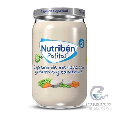 Nutriben Suprema de Merluza con Guisantes y Zanahoria Potito 235 gr