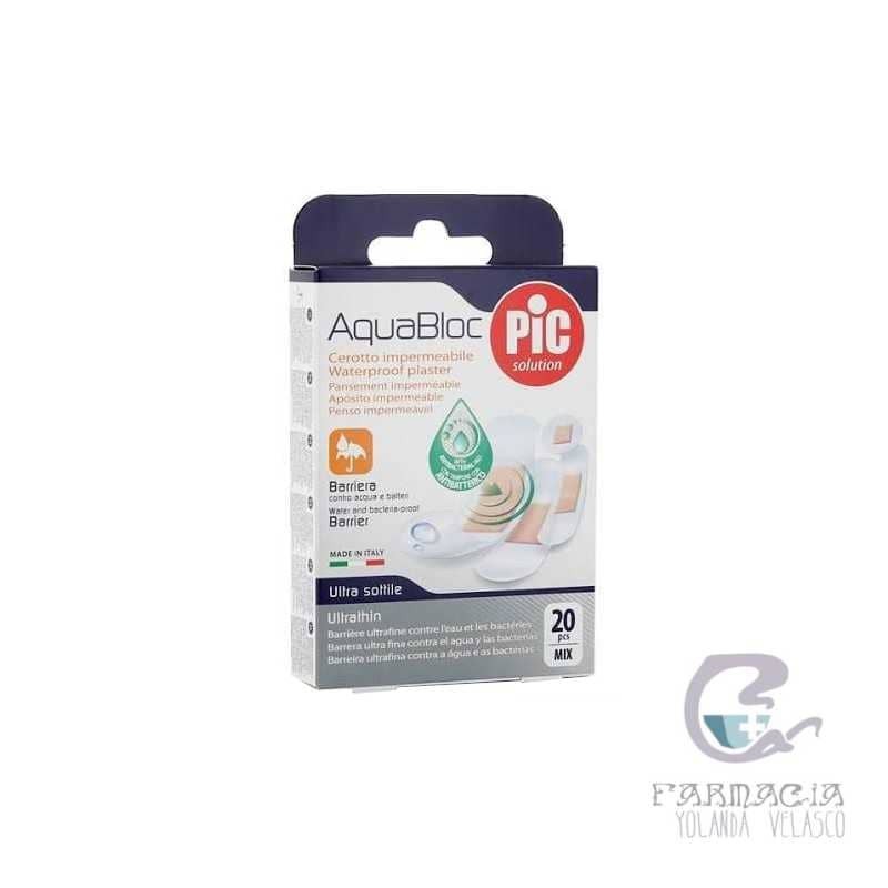 Pic Aquabloc con Bactericida Apósito Adhesivo Surtido 20 Unidades