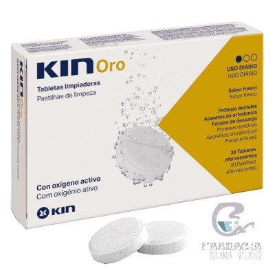 Kin Oro Tabletas Limpiadoras Prótesis Dentales 30 Tabletas