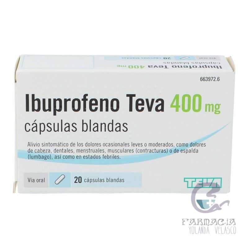 Ibuprofeno Teva 400 mg 20 Cápsulas Blandas