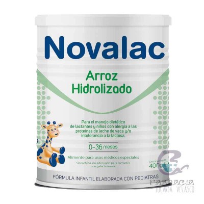 Novalac Arroz Hidrolizado 1 Lata 400 gr Sabor Neutro