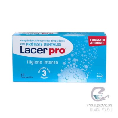 Lacer Pro Comprimidos Efervescentes Limpieza Prótesis 64 Comprimidos