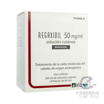 Regaxidil 20 mg/ml Solución Cutanea 4 Frascos 60 ml
