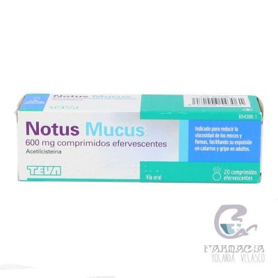 Notus Mucus 600 mg 20 Comprimidos Efervescentes Sabor Limón