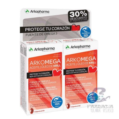 Arkopharma Aceite de Krill Arkomega 2 Unidades 15 Cápsulas Pack