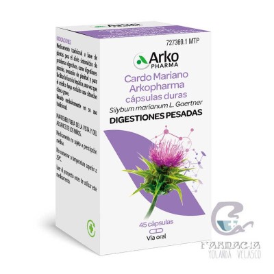 Cardo Mariano Arkopharma 390 mg 45 Cápsulas