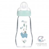 Mam Baby Biberón Cristal Feel Good +2 Meses 260 ml Azul