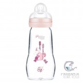 Mam Baby Biberón Cristal Feel Good +2 Meses 260 ml Rosa