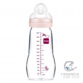 Mam Baby Biberón Cristal Feel Good +2 Meses 260 ml Rosa