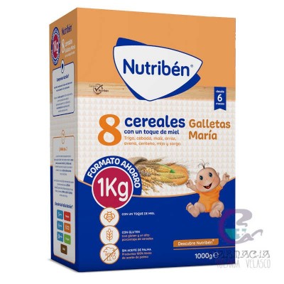 Nutriben 8 Cereales Toque de Miel y Galletas María 1000 gr