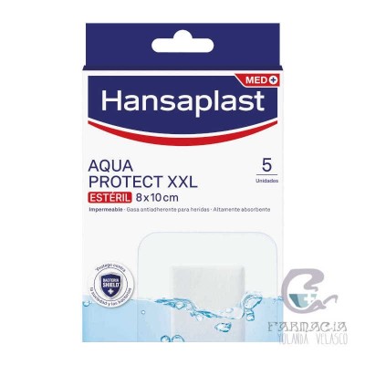 Hansaplast Med Aqua Protect con Gasa xxl 5 Apósitos 8x10 cm