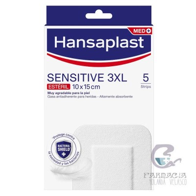 Hansaplast Med Sensitive 3XL Apósito Estéril 5 Apósitos 10x15 cm