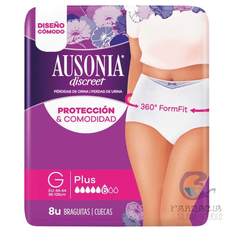 Ausonia Discreet Pants Plus Talla Grande 8 Unidades