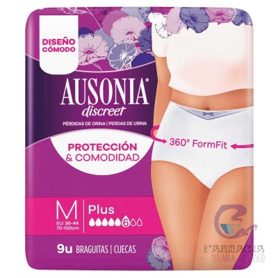 Ausonia Discreet Pants Compresas Incontinencia Mujer, Plus, 16 Unidades,  Braguitas para Pérdidas de Orina - Talla Grande