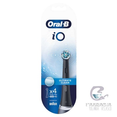 Oral-B IO Ultimate Clean Negro Cabezales Recambio 4 Unidades