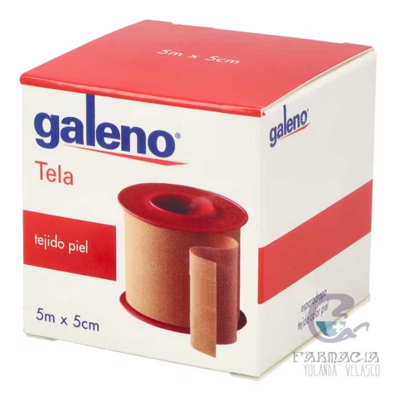 Esparadrapo Hipoalergico Galeno Tela 1 Unidad 5m x 5 cm Color Piel