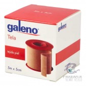 Esparadrapo Hipoalergico Galeno Tela 1 Unidad 5m x 5 cm Color Piel
