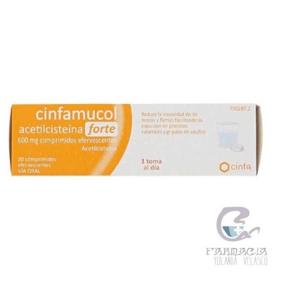 Cinfamucol Acetilcisteina Forte 600 mg 20 Comprimidos Efervescentes