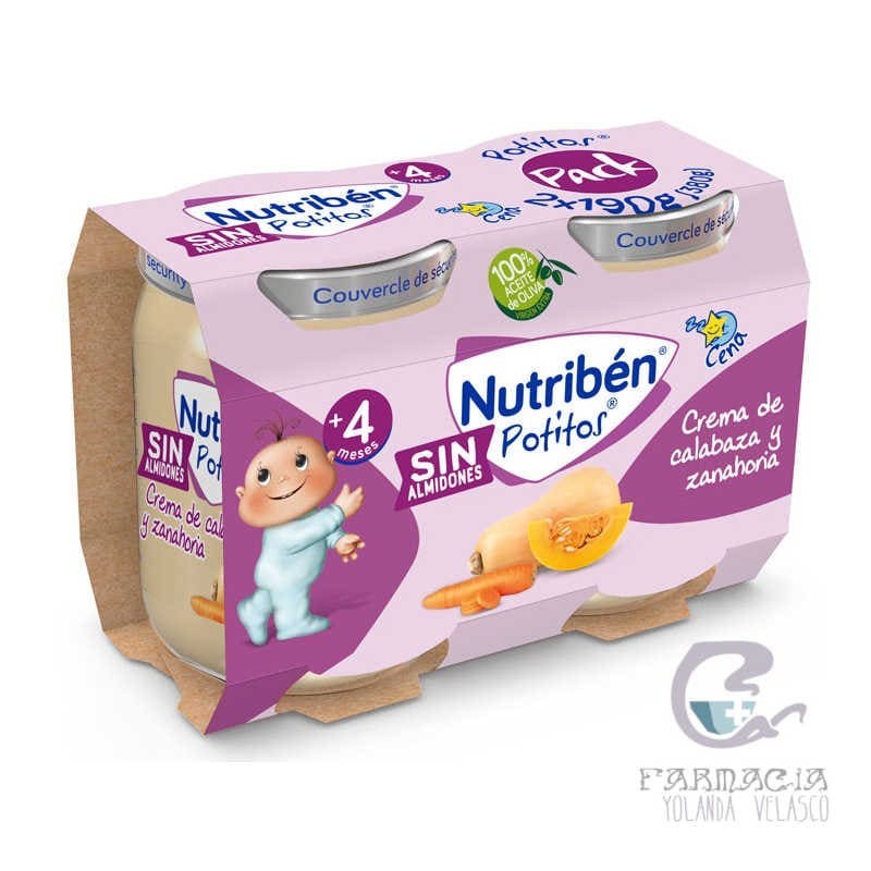 Nutriben Cena Crema de Calabaza y Zanahoria 2 Potitos 190 gr