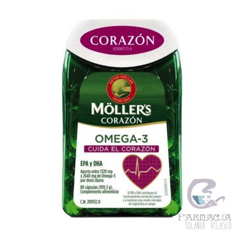 Mollers Corazón Omega-3 EPA + DHA 80 Cápsulas