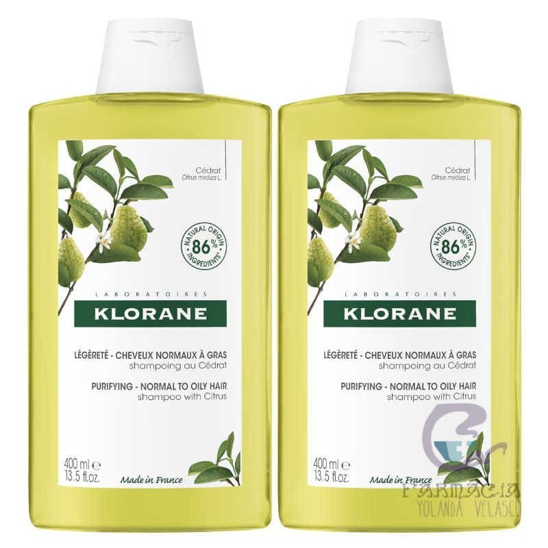 Klorane Pack Champú Cidra 2x400 ml