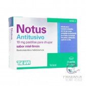 Notus Antitusivo 10 mg 24 Pastillas Para Chupar Sabor Miel y Limón