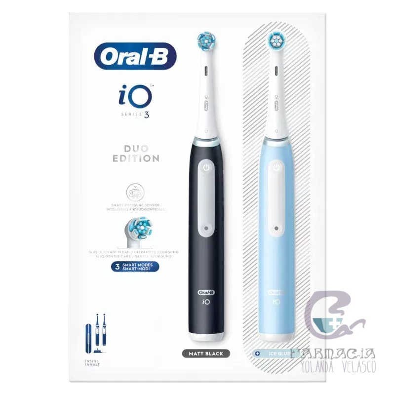 Oral-B Cepillo Eléctrico IO3 Duo Matt Ice 2 Unidades Color Azul y Negro