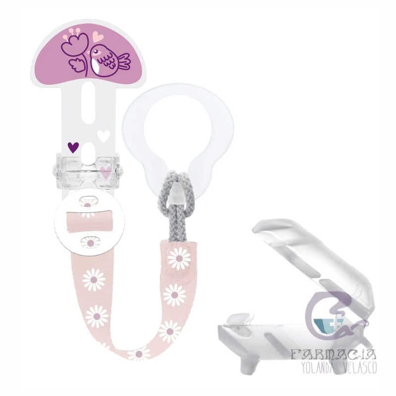 Mam Broche Para Chupete y Cubierta Protección Clit It & Cover Rosa