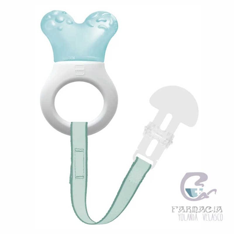 Mam Mordedor Mini Cooler+Clip Con Parte Rellena de Agua y Broche Azul