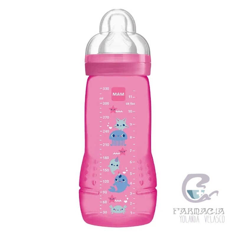 Bottle Biberón Mam Easy Active Baby +4M 330 ml Rosa