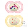 Mam Chupete Silicona Fisiológico Original Night +6 M 2 Unidades Rosa