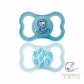Chupete Silicona Simétrica Mam Supreme +6m Pack Doble Azul
