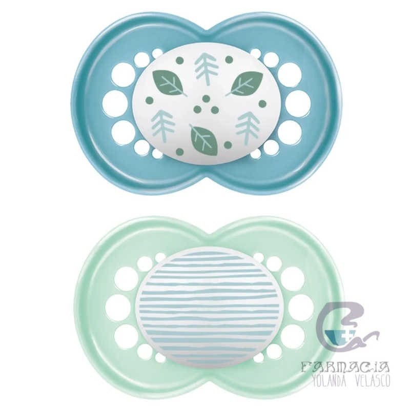 Chupete Silicona Fisiológico Mam Original +16 Meses 2 Unidades Azul