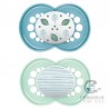 Mam Chupete Silicona Original +6m Pack Doble Azul