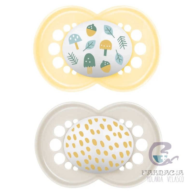 Mam Chupete Silicona Original +6m Pack Doble Neutro