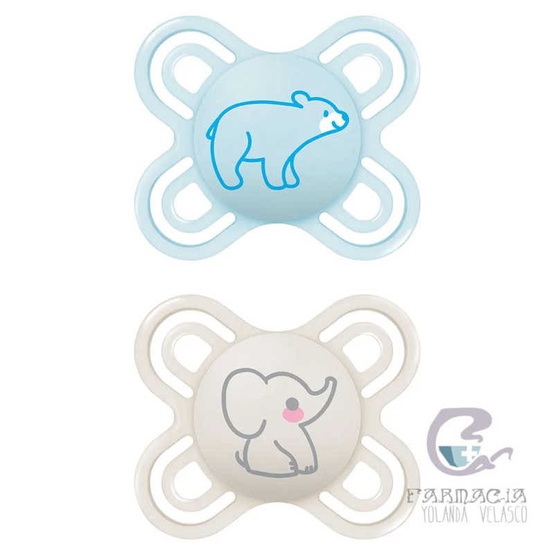 Chupete Silicona Mam Perfect Start 0-2 Meses Pack Doble Azul